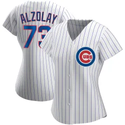 Chicago Cubs Adbert Alzolay White Authentic Women's Home Player Jersey