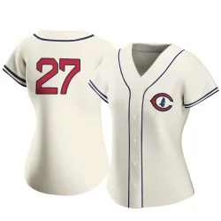 Chicago Cubs Addison Russell Cream Authentic Women's 2022 Field Of Dreams Player Jersey