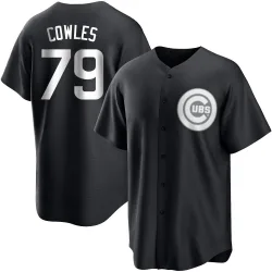 Chicago Cubs Benjamin Cowles White Replica Men's Black/ Player Jersey