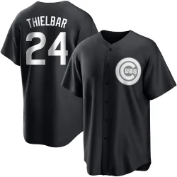 Chicago Cubs Caleb Thielbar White Replica Men's Black/ Player Jersey