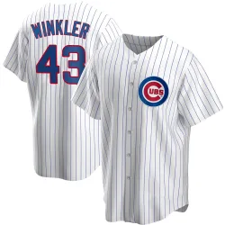 Chicago Cubs Dan Winkler White Replica Men's Home Player Jersey
