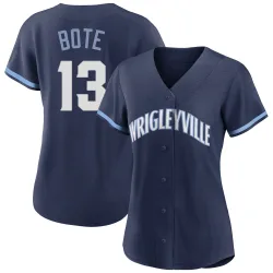 Chicago Cubs David Bote Navy Authentic Women's 2021 City Connect Player Jersey