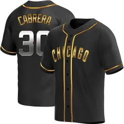 Chicago Cubs Edward Cabrera Black Golden Replica Youth Alternate Player Jersey