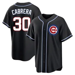 Chicago Cubs Edward Cabrera Black Replica Men's Fashion Out Player Jersey