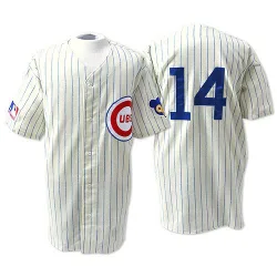 Chicago Cubs Ernie Banks White Authentic Men's Throwback Player Jersey