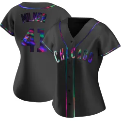 Chicago Cubs Hoby Milner Black Holographic Replica Women's Alternate Player Jersey