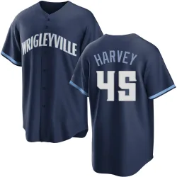Chicago Cubs Hunter Harvey Navy Replica Youth 2021 City Connect Player Jersey