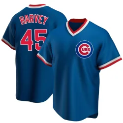 Chicago Cubs Hunter Harvey Royal Replica Youth Road Cooperstown Collection Player Jersey