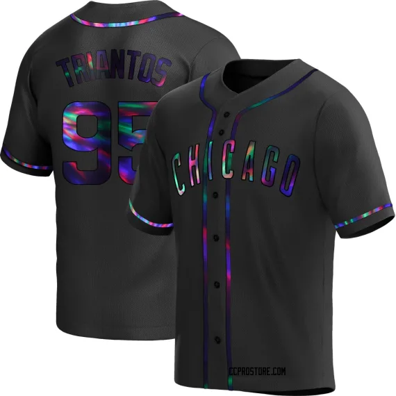 Chicago Cubs James Triantos Black Holographic Replica Men's Alternate Player Jersey