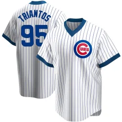 Chicago Cubs James Triantos White Replica Men's Home Cooperstown Collection Player Jersey
