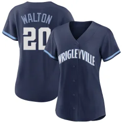 Chicago Cubs Jerome Walton Navy Authentic Women's 2021 City Connect Player Jersey