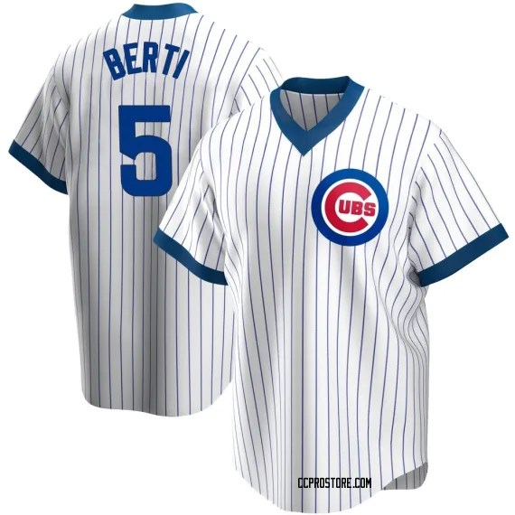 Chicago Cubs Jon Berti White Replica Youth Home Cooperstown Collection Player Jersey