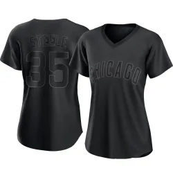 Chicago Cubs Justin Steele Black Replica Women's Pitch Fashion Player Jersey