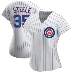 Chicago Cubs Justin Steele White Replica Women's Home Player Jersey