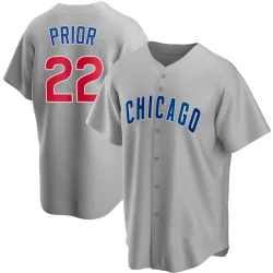 Chicago Cubs Mark Prior Gray Replica Men's Road Player Jersey