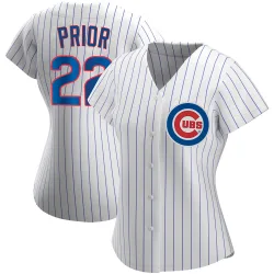 Chicago Cubs Mark Prior White Replica Women's Home Player Jersey