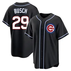 Chicago Cubs Michael Busch Black Replica Men's Fashion Out Player Jersey