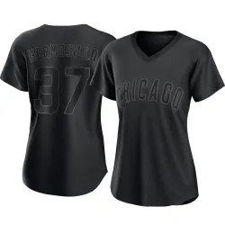 Chicago Cubs Michael Hermosillo Black Replica Women's Pitch Fashion Player Jersey