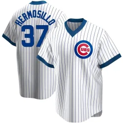 Chicago Cubs Michael Hermosillo White Replica Men's Home Cooperstown Collection Player Jersey