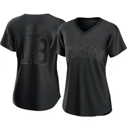 Chicago Cubs Moises Alou Black Authentic Women's Pitch Fashion Player Jersey