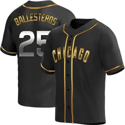 Chicago Cubs Moises Ballesteros Black Golden Replica Youth Alternate Player Jersey