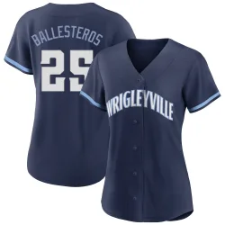 Chicago Cubs Moises Ballesteros Navy Replica Women's 2021 City Connect Player Jersey