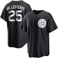 Chicago Cubs Moises Ballesteros White Replica Men's Black/ Player Jersey