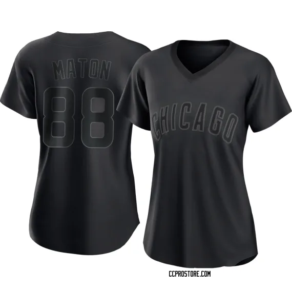 Chicago Cubs Phil Maton Black Authentic Women's Pitch Fashion Player Jersey