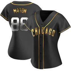 Chicago Cubs Phil Maton Black Golden Replica Women's Alternate Player Jersey