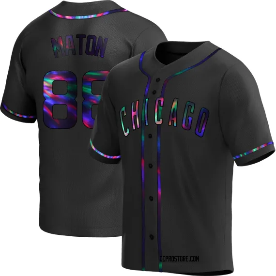 Chicago Cubs Phil Maton Black Holographic Replica Men's Alternate Player Jersey