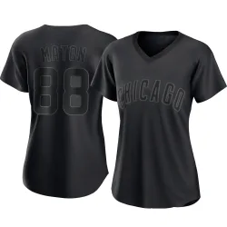 Chicago Cubs Phil Maton Black Replica Women's Pitch Fashion Player Jersey