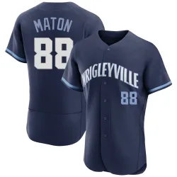Chicago Cubs Phil Maton Navy Authentic Men's 2021 City Connect Player Jersey