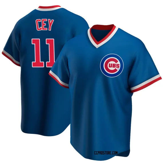 Chicago Cubs Ron Cey Royal Replica Men's Road Cooperstown Collection Player Jersey