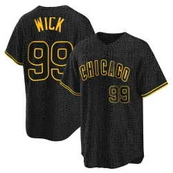 Chicago Cubs Rowan Wick Black Replica Men's Snake Skin City Player Jersey