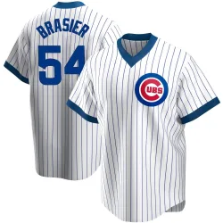Chicago Cubs Ryan Brasier White Replica Men's Home Cooperstown Collection Player Jersey