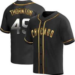 Chicago Cubs Trent Thornton Black Golden Replica Men's Alternate Player Jersey