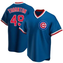 Chicago Cubs Trent Thornton Royal Replica Men's Road Cooperstown Collection Player Jersey