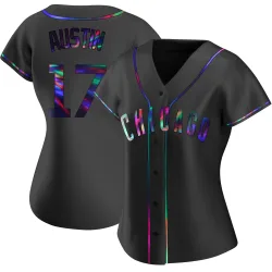 Chicago Cubs Tyler Austin Black Holographic Replica Women's Alternate Player Jersey
