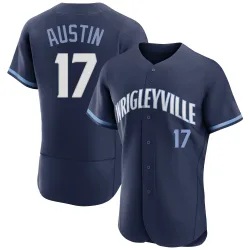 Chicago Cubs Tyler Austin Navy Authentic Men's 2021 City Connect Player Jersey
