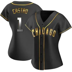 Chicago Cubs Willi Castro Black Golden Replica Women's Alternate Player Jersey