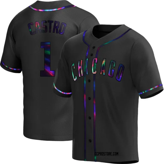 Chicago Cubs Willi Castro Black Holographic Replica Youth Alternate Player Jersey