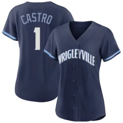 Chicago Cubs Willi Castro Navy Authentic Women's 2021 City Connect Player Jersey