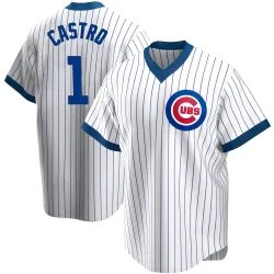 Chicago Cubs Willi Castro White Replica Men's Home Cooperstown Collection Player Jersey